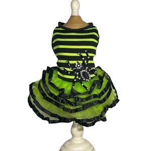 Halloween Spider Fancy Striped Tulle Dog Dress